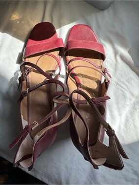 Calvin Klein Burgundy Strappy Heeled Sandals